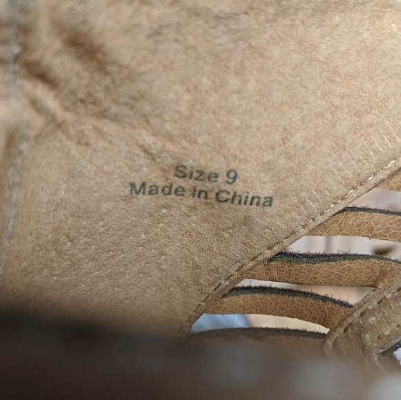 DOLCE VITA Linsey Lace Tan Wedges - Picture 9 of 10